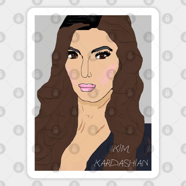 Kim Kardashian Drawn in MS Dos paint Magnet by obstinator